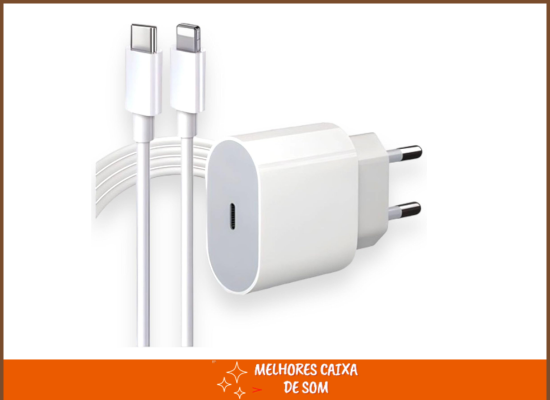 Melhor Carregador Turbo 25W: + Cabo USB-C Lightning Reforçado e Durável